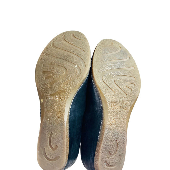 Dansko Womens Liliana‎ Leather Slip On Wedge Heels Loafer Shoes Black Size 40 - Picture 7 of 8